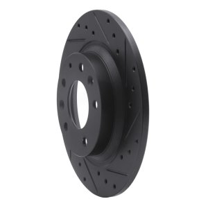 Ford Fusion Brake Rotor (1) - Rear Right - R1 Concepts - Drilled & Slotted - Black - `98-`15